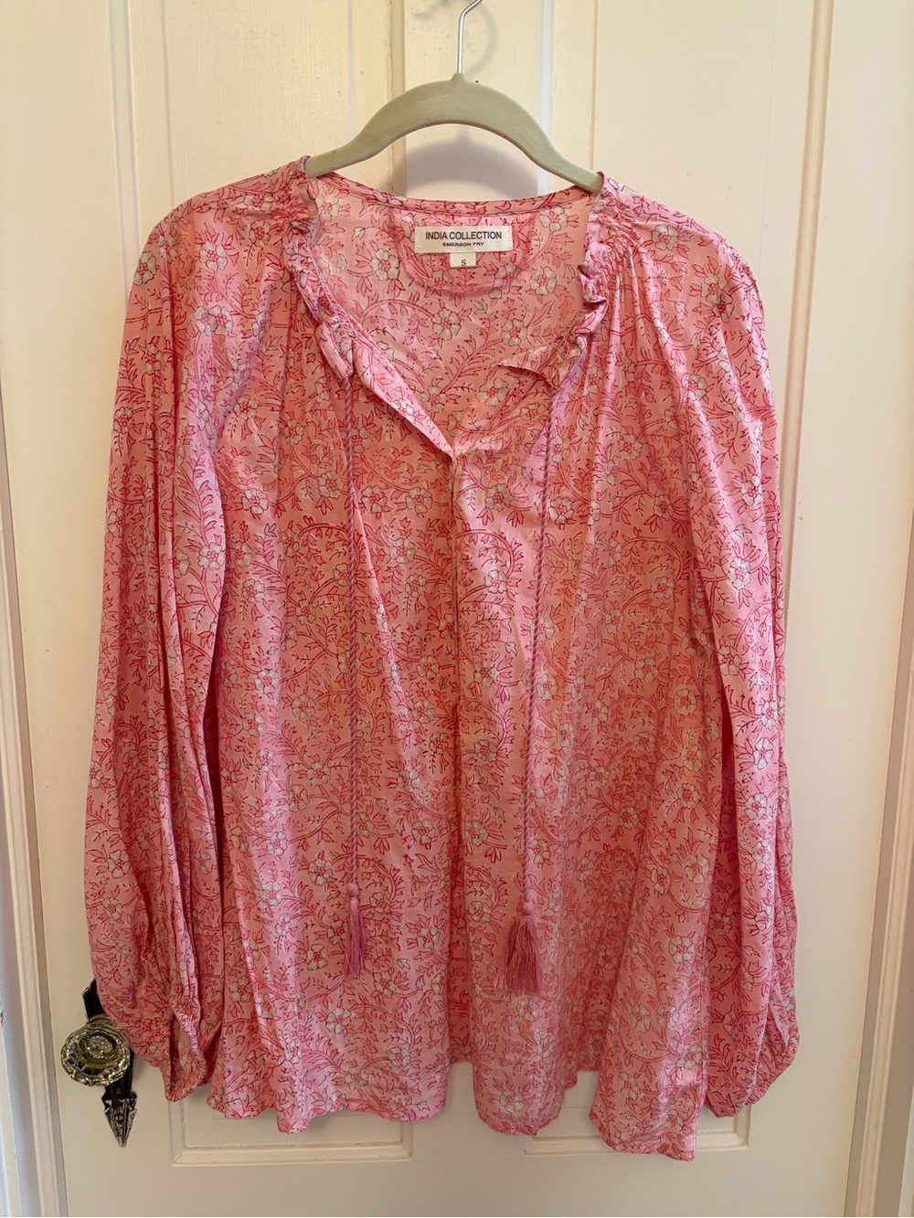 Emerson Fry India Collection “crocus” Bardot top size S